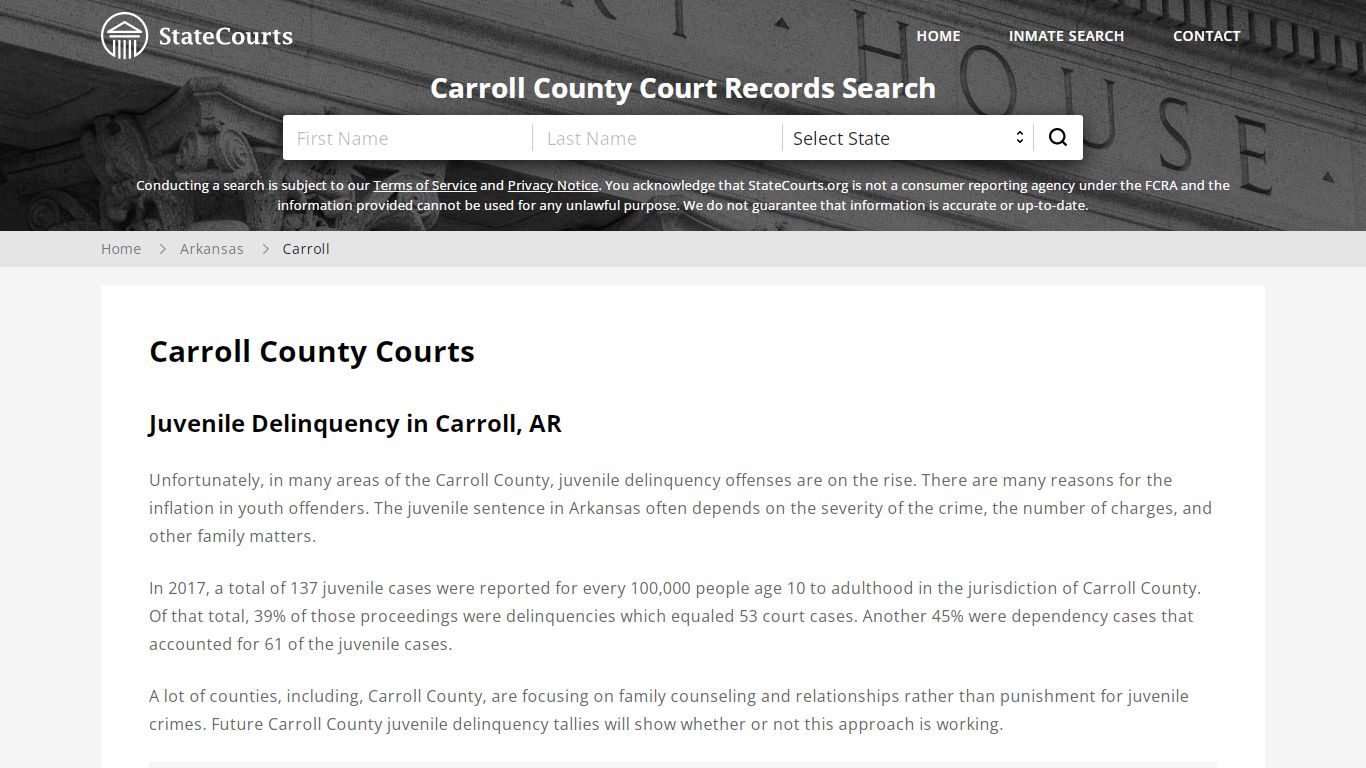 Carroll County, AR Courts - Records & Cases - StateCourts